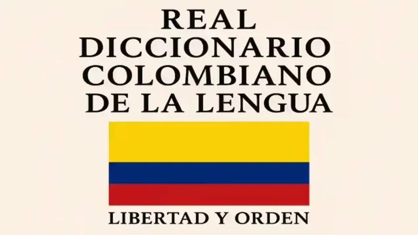 Portada del Real Diccionario Colombiano de la Lengua con la bandera de Colombia y el lema nacional “Libertad y Orden”.