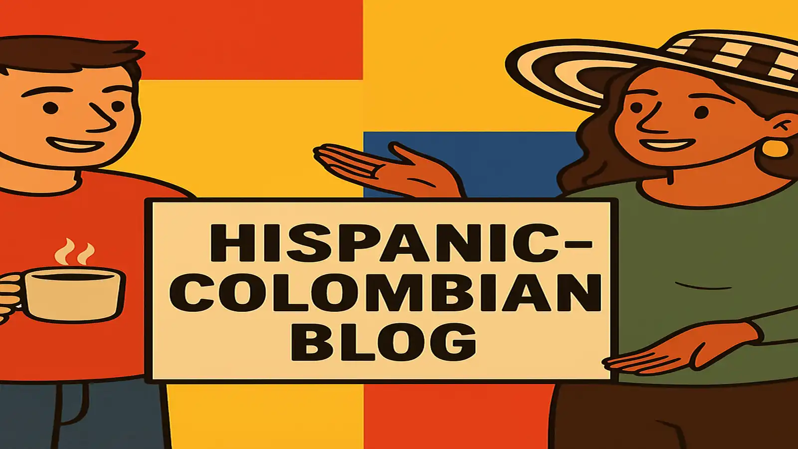 Hispanic Colombian Blog: Binational couple with Colombian and Spanish flags